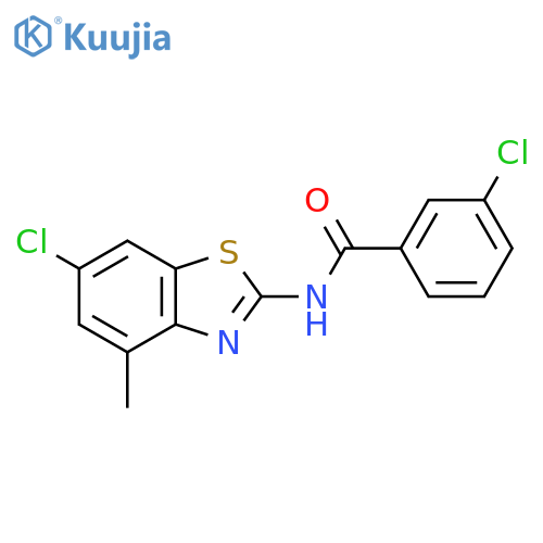 3-chloro-N-(6-chloro-4-methyl-1,3-benzothiazol-2-yl)benzamide structure