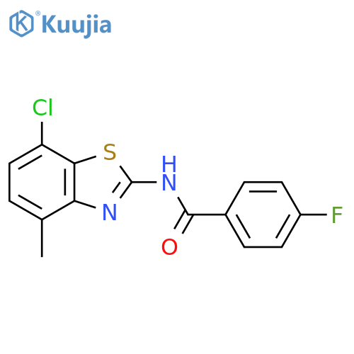 N-(7-chloro-4-methyl-1,3-benzothiazol-2-yl)-4-fluorobenzamide structure