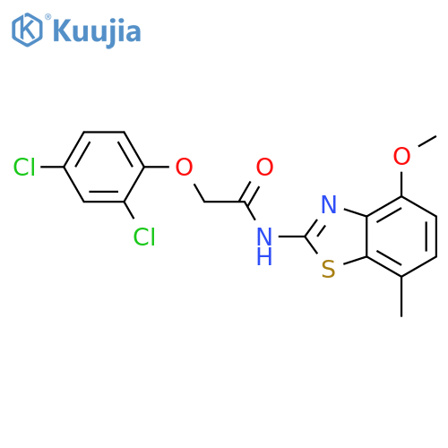 2-(2,4-dichlorophenoxy)-N-(4-methoxy-7-methyl-1,3-benzothiazol-2-yl)acetamide structure