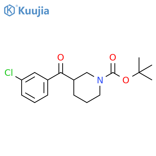 1-Piperidinecarboxylic acid, 3-(3-chlorobenzoyl)-, 1,1-dimethylethyl ester structure