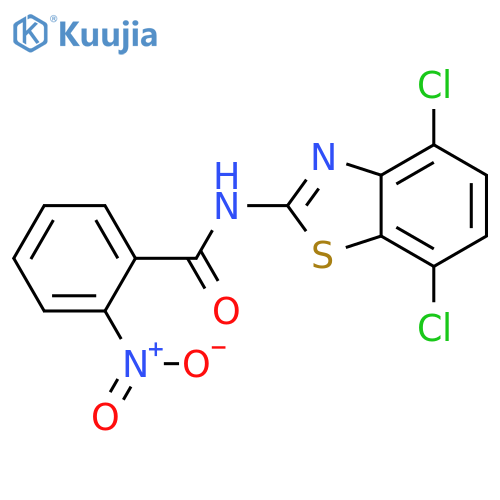 N-(4,7-dichloro-1,3-benzothiazol-2-yl)-2-nitrobenzamide structure