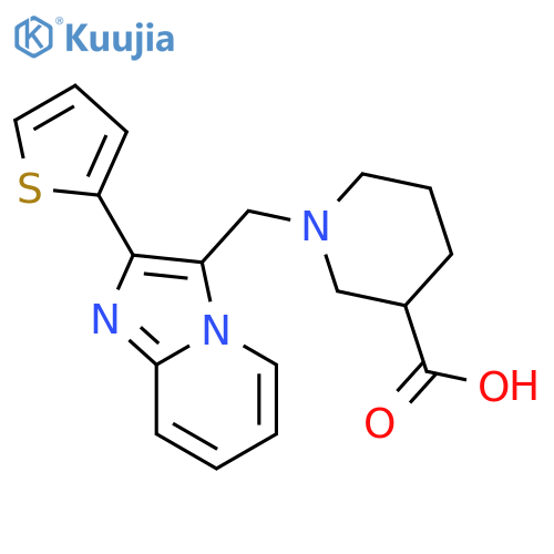1-(2-Thiophen-2-yl-imidazo1,2-apyridin-3-ylmethyl)-piperidine-3-carboxylic acid structure