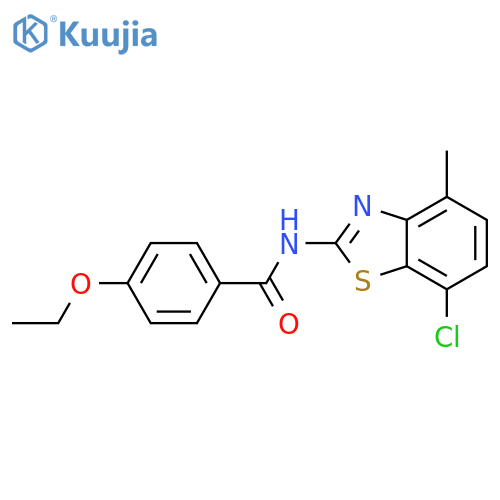 N-(7-chloro-4-methyl-1,3-benzothiazol-2-yl)-4-ethoxybenzamide structure