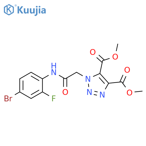 4,5-dimethyl 1-{(4-bromo-2-fluorophenyl)carbamoylmethyl}-1H-1,2,3-triazole-4,5-dicarboxylate structure