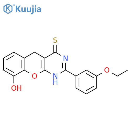 2-(3-ethoxyphenyl)-9-hydroxy-3H,4H,5H-chromeno2,3-dpyrimidine-4-thione structure
