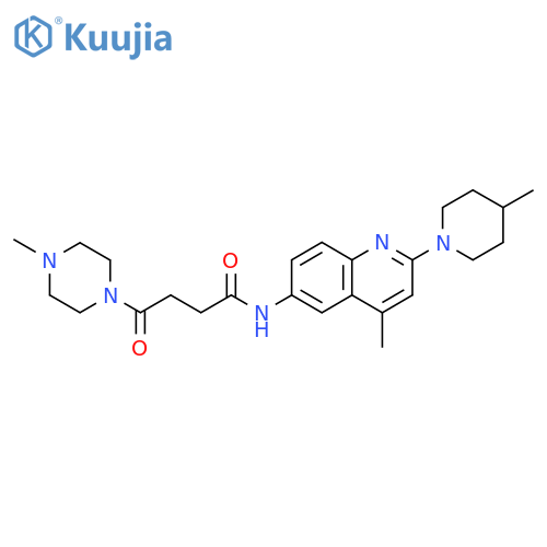 4-Methyl-N-4-methyl-2-(4-methyl-1-piperidinyl)-6-quinolinyl-γ-oxo-1-piperazinebutanamide structure