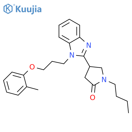 1-butyl-4-{1-3-(2-methylphenoxy)propyl-1H-1,3-benzodiazol-2-yl}pyrrolidin-2-one structure