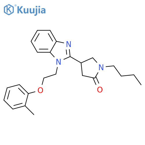 1-butyl-4-{1-2-(2-methylphenoxy)ethyl-1H-1,3-benzodiazol-2-yl}pyrrolidin-2-one structure