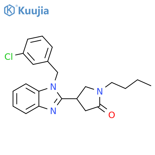 1-butyl-4-{1-(3-chlorophenyl)methyl-1H-1,3-benzodiazol-2-yl}pyrrolidin-2-one structure