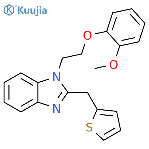 1-2-(2-methoxyphenoxy)ethyl-2-(thiophen-2-yl)methyl-1H-1,3-benzodiazole structure