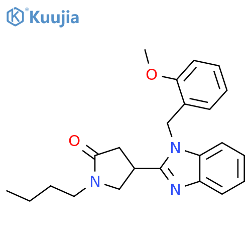 1-butyl-4-{1-(2-methoxyphenyl)methyl-1H-1,3-benzodiazol-2-yl}pyrrolidin-2-one structure