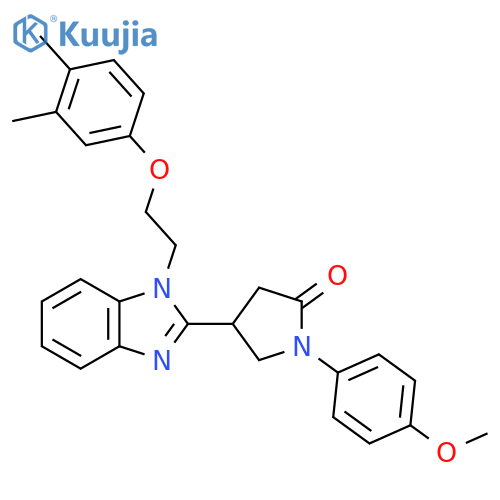 4-{1-2-(3,4-dimethylphenoxy)ethyl-1H-1,3-benzodiazol-2-yl}-1-(4-methoxyphenyl)pyrrolidin-2-one structure