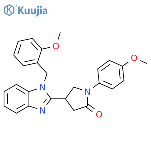 1-(4-methoxyphenyl)-4-{1-(2-methoxyphenyl)methyl-1H-1,3-benzodiazol-2-yl}pyrrolidin-2-one structure