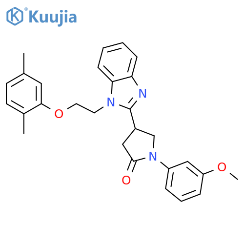4-{1-2-(2,5-dimethylphenoxy)ethyl-1H-1,3-benzodiazol-2-yl}-1-(3-methoxyphenyl)pyrrolidin-2-one structure