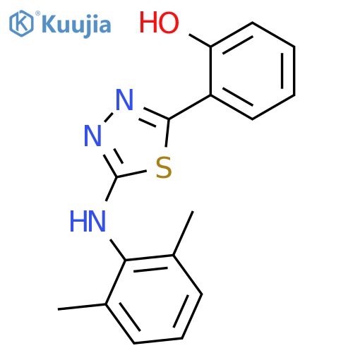 PHENOL, 2-[5-[(2,6-DIMETHYLPHENYL)AMINO]-1,3,4-THIADIAZOL-2-YL]- structure