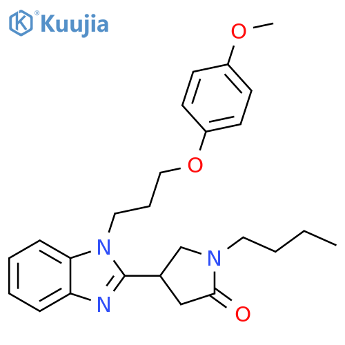 1-butyl-4-{1-3-(4-methoxyphenoxy)propyl-1H-1,3-benzodiazol-2-yl}pyrrolidin-2-one structure