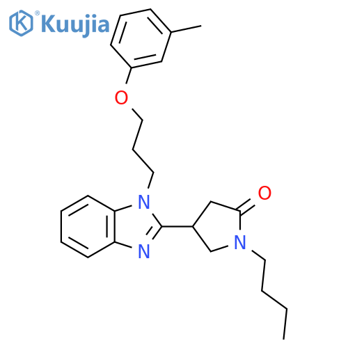1-butyl-4-{1-3-(3-methylphenoxy)propyl-1H-1,3-benzodiazol-2-yl}pyrrolidin-2-one structure