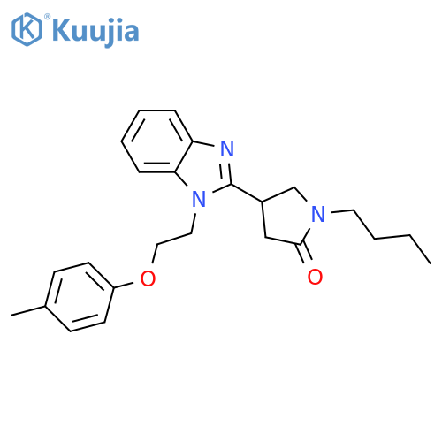 1-butyl-4-{1-2-(4-methylphenoxy)ethyl-1H-1,3-benzodiazol-2-yl}pyrrolidin-2-one structure