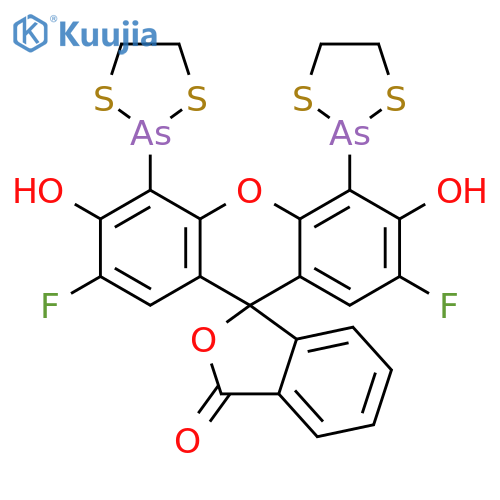 4',5'-Bis(1,3,2-dithiarsolan-2-yl)-2',7'-difluoro-3',6'-dihydroxyspiroisobenzofuran-1(3H),9'-9Hxanthen-3-one structure