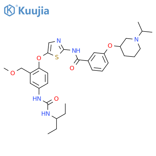 Benzamide,N-[5-[4-[[[(1-ethylpropyl)amino]carbonyl]amino]-2-(methoxymethyl)phenoxy]-2-thiazolyl]-3-[[1-(1-methylethyl)-3-piperidinyl]oxy]- structure