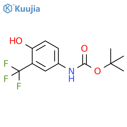 Carbamic acid, N-[4-hydroxy-3-(trifluoromethyl)phenyl]-, 1,1-dimethylethyl ester structure