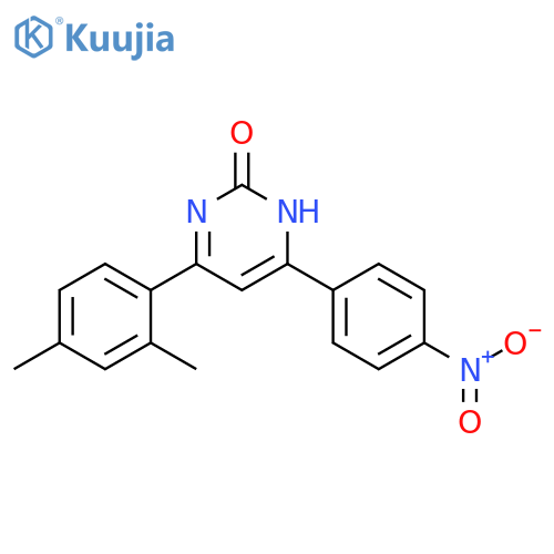2(1H)-Pyrimidinone, 4-(2,4-dimethylphenyl)-6-(4-nitrophenyl)- structure