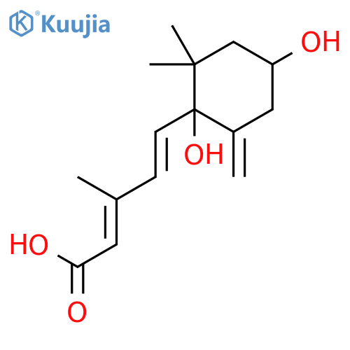 5-(1,4-Dihydroxy-2,2-dimethyl-6-methylenecyclohexyl)-3-methyl-2,4-pentadienoic acid structure
