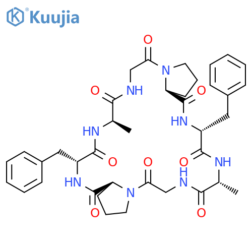 Cyclo(D-alanylglycyl-L-prolyl-D-phenylalanyl-D-alanylglycyl-L-prolyl-D-phenylalanyl) structure