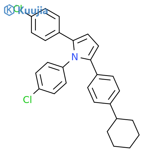1,2-bis(4-chlorophenyl)-5-(4-cyclohexylphenyl)-1H-pyrrole structure