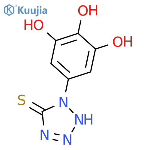 5H-TETRAZOLE-5-THIONE, 1,2-DIHYDRO-1-(3,4,5-TRIHYDROXYPHENYL)- structure