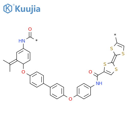 POLY[1,3-DITHIOL-4-YL-2-YLIDENE-1,3-DITHIOL-4-YL-2-YLIDENECARBONYLIMINO-1,4-PHENYLENEOXY-1,4-PHENYLENE(1-METHYLETHYLIDENE)-1,4-PHENYLENEOXY-1,4-PHENYLENEIMINOCARBONYL] structure