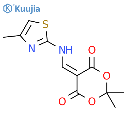 2,2-dimethyl-5-{(4-methyl-1,3-thiazol-2-yl)aminomethylidene}-1,3-dioxane-4,6-dione structure