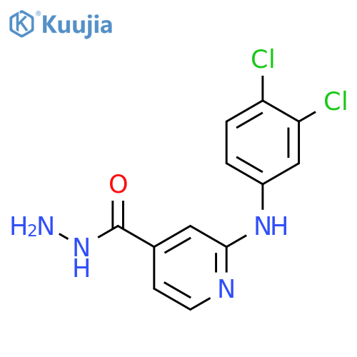4-PYRIDINECARBOXYLIC ACID, 2-[(3,4-DICHLOROPHENYL)AMINO]-, HYDRAZIDE structure