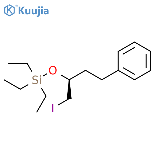 Benzene, [(3S)-4-iodo-3-[(triethylsilyl)oxy]butyl]- structure