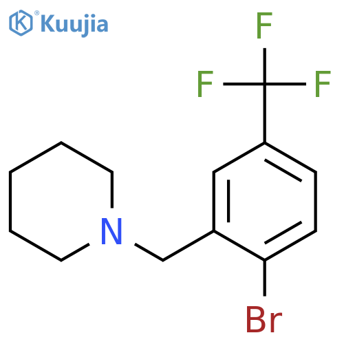 1-[[2-Bromo-5-(trifluoromethyl)phenyl]methyl]-piperidine structure