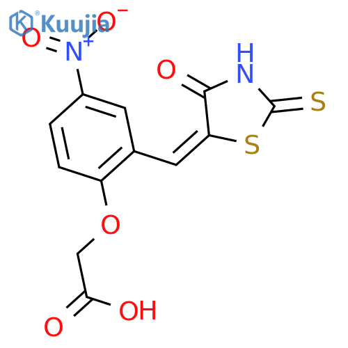 4-Nitro-α-(4-oxo-2-thioxo-5-thiazolidinylidene)-o-tolyloxy-acetic Acid structure