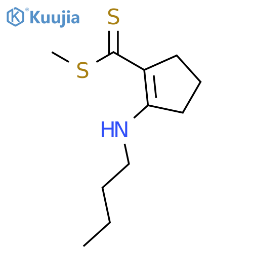 1-Cyclopentene-1-carbodithioic acid, 2-(butylamino)-, methyl ester structure