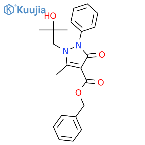 Benzyl 1-(2-hydroxy-2-methylpropyl)-5-methyl-3-oxo-2-phenyl-2,3-dihydro-1H-pyrazole-4-carboxylate structure