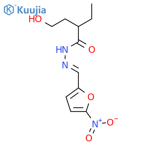 2-ethyl-4-hydroxy-N'-[(E)-(5-nitrofuran-2-yl)methylidene]butanehydrazide structure