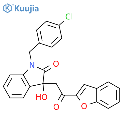 2H-Indol-2-one,3-[2-(2-benzofuranyl)-2-oxoethyl]-1-[(4-chlorophenyl)methyl]-1,3-dihydro-3-hydroxy- structure