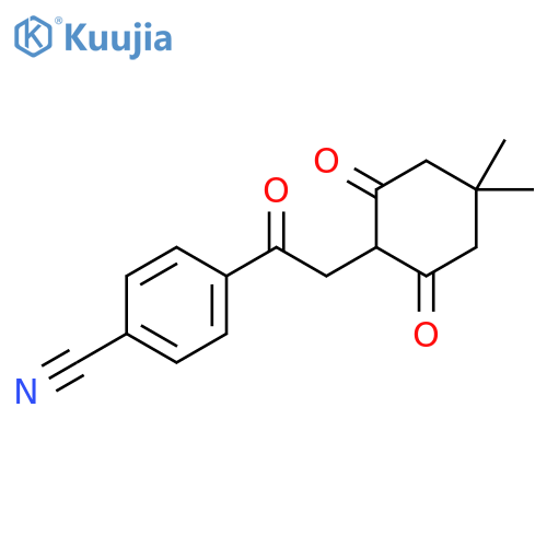Benzonitrile, 4-[(4,4-dimethyl-2,6-dioxocyclohexyl)acetyl]- structure