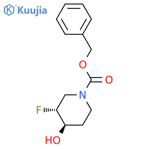 benzyl trans-3-fluoro-4-hydroxy-piperidine-1-carboxylate structure