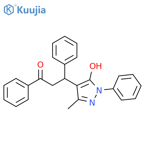 1-Propanone, 3-(5-hydroxy-3-methyl-1-phenyl-1H-pyrazol-4-yl)-1,3-diphenyl- structure