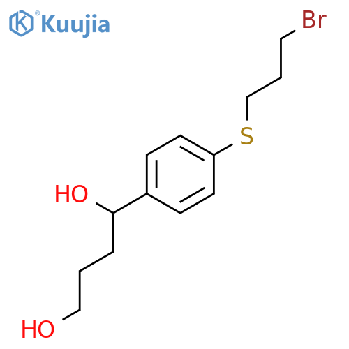1,4-Butanediol, 1-[4-[(3-bromopropyl)thio]phenyl]- structure