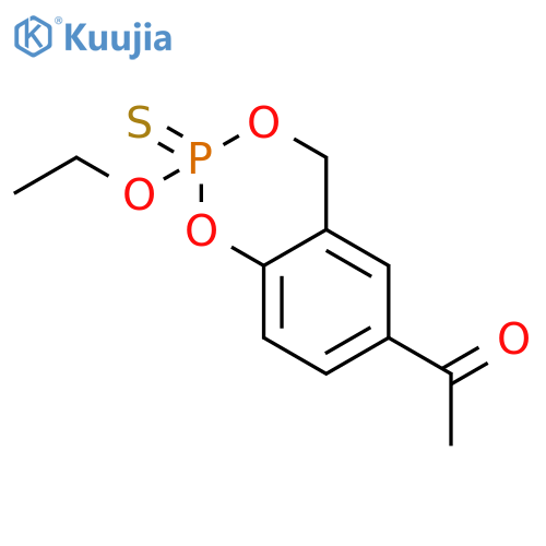 Ethanone, 1-(2-ethoxy-2-sulfido-4H-1,3,2-benzodioxaphosphorin-6-yl)- structure