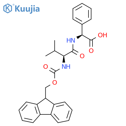 (2S)-2-(2S)-2-({(9H-fluoren-9-yl)methoxycarbonyl}amino)-3-methylbutanamido-2-phenylacetic acid structure