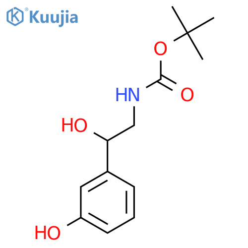 Tert-butyl 2-hydroxy-2-(3-hydroxyphenyl)ethylcarbamate structure