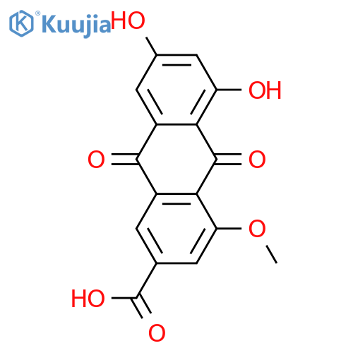 4,5,7-Trihydroxyanthraquinone-2-carboxylic acid; 4-Me ether structure