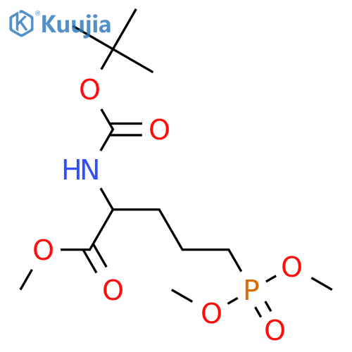 L-Norvaline, 5-(dimethoxyphosphinyl)-N-[(1,1-dimethylethoxy)carbonyl]-, methyl ester structure