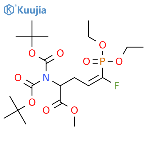 4-Pentenoic acid, 2-[bis[(1,1-dimethylethoxy)carbonyl]amino]-5-(diethoxyphosphinyl)-5-fluoro-, methyl ester, (2S,4E)- (9CI) structure